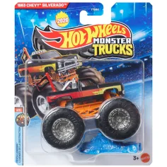 Hot Wheels Monster Trucks: 1983 Chevy Silverado monstruo coche de juguete 1/64 - Mattel