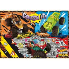 imagen de Hot Wheels Monster trucks 2 x 60 piezas maxi puzzle de suelo 50x35cm - Lisciani 2