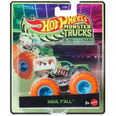 Hot Wheels Monster Trucks: Haul Y’all cochecito que brilla en la oscuridad 1/64 – Mattel