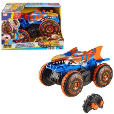 Hot Wheels Monster Trucks: Mega Tiger Shark RC coche teledirigido - Mattel