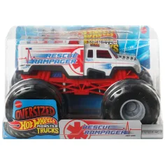 Hot Wheels: Monster Trucks Oversized Rescue Rampager coche monstruo 1/24 - Mattel