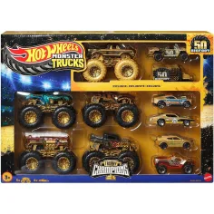 Hot Wheels Monster Trucks: Paquete múltiple de cochecitos campeones 11 pcs - Mattel