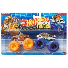 Hot Wheels Monster Trucks: Steer Clear vs Piran-Ahhh paquete de 2 coches 1/64 - Mattel