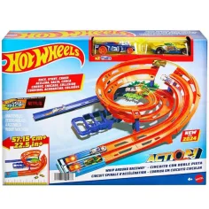 Hot Wheels: Pista de carreras de doble vía con 2 coches de carreras - Mattel