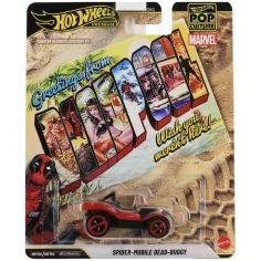 Hot Wheels Pop Cultura Deadpool Spider-Mobile Dead-Buggy coche en miniatura 1/64 – Mattel