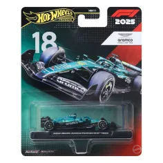 Hot Wheels Premium: Lance Stroll Aston Martin #18 Fórmula 1 cochecito 1/64 - Mattel