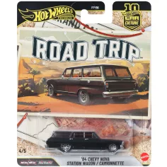 Hot Wheels: Premium Road Trip 1964 Chevy Nova Station Wagon coche a escala 1/64 – Mattel
