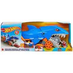 Hot Wheels: Set de juego de tiburón tragón con cochecito - Mattel