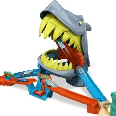 imagen de Hot Wheels: Set de pista de ataque de tiburones con cochecito - Mattel 2