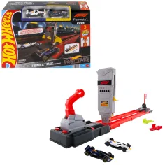 Hot Wheels: Set de pista de salida en parrilla de Fórmula 1 - Mattel