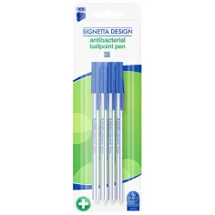 ICO: Bolígrafo Antibacteriano Signetta azul set de 4 unidades