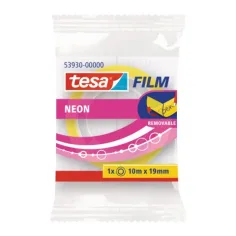 ICO: Cinta adhesiva neón escribible Tesa de 19 mm de ancho en 2 colores
