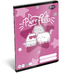 ICO: Lizzysuli Kittok estrellas gato con patrón cuaderno de líneas de 1er grado A/5 14-32