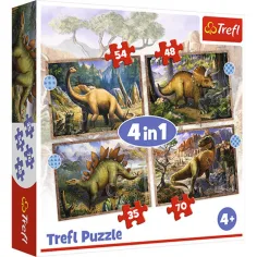 Interesantes dinosaurios 4 en 1 puzzle - Trefl