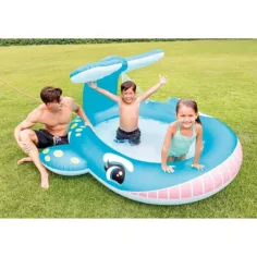 Intex: Piscina de ballena con chorros 201x196x91cm