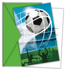 Invitación de fiesta de fútbol Gólöröm con sobre 6 unidades