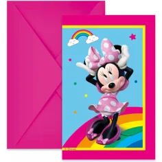 Invitación de fiesta de Minnie Mouse set de 6