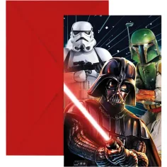 Invitación de fiesta de Star Wars set de 6 unidades