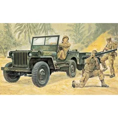 imagen de Italeri 1/35 Willys MB jeep militar con remolque modelo 7