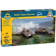 Italeri 1/72 M4A3 75mm tanque Sherman set de maqueta de 2 piezas