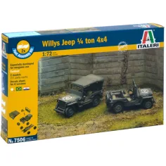 Italeri 1/72 Willys Jeep 1/4 tonelada 4x4 vehículos militares set de maquetas de 2 piezas