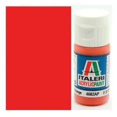 Italeri Metal Gloss Orange (4682AP) - Pintura acrílica naranja brillante para maquetas 20ml