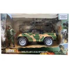 Jeep militar con figura y accesorios