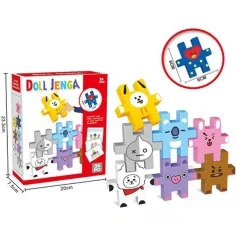 Jenga Colorido 24 piezas puzzle de animales con piezas de 6cm