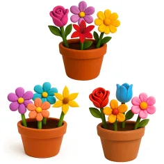 imagen de Juego creativo de flores con arcilla que se seca al aire en varias versiones 1ud 3