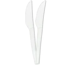 Juego de 10 cuchillos blancos reutilizables
