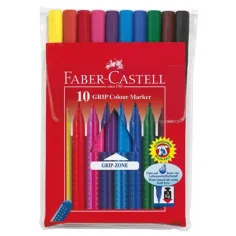 Juego de 10 marcadores lavables de colores Grip - Faber-Castell