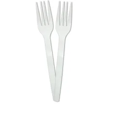 Juego de 10 tenedores reciclables blancos