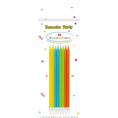 Juego de 16 velas de cumpleaños de colores brillantes