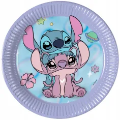 Juego de 8 platos de papel Disney Stitch y Angel de 20 cm