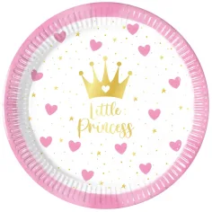 Juego de 8 platos de papel Little Princess de 20 cm