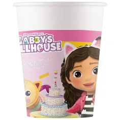 Juego de 8 vasos de papel de Gabi casa de muñecas 200ml