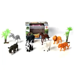 Juego de animales africanos con palmeras