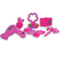 Juego de belleza de 7 piezas en rosa con cámara, pinzas para el cabello y accesorios