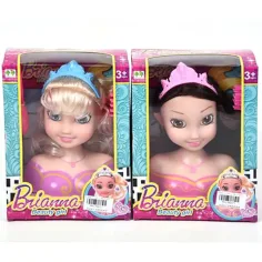 Juego de cabeza de muñeca Brianna para peinar en dos versiones