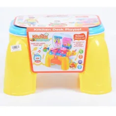 Juego de cocina con almacenamiento portátil y asiento