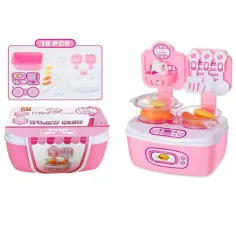 Juego de cocina con caja de almacenamiento y accesorios de 18 piezas