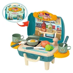 Juego de cocina en maletín plegable de 25 piezas