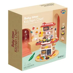 Juego de cocina rojo con luz y sonido de 43 piezas