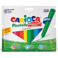 Juego de crayones de colores Jumbo en forma de triángulo 12ud - Carioca