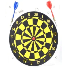 Juego de dardos amarillo-negro con flechas