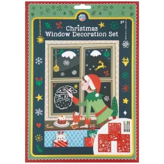 imagen de Juego de decoración de ventanas navideñas con 3 plantillas, 4 rotuladores A4 1