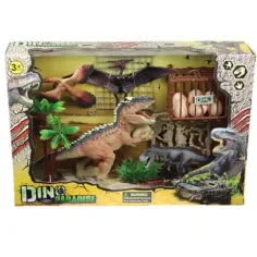 Juego de dinosaurios con diferentes accesorios