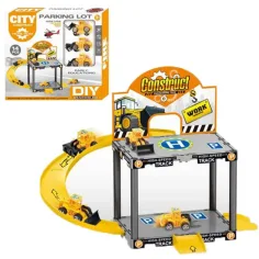 Juego de estacionamiento de construcción con coches pequeños