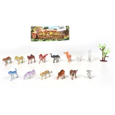 Juego de figuras de animales de plástico de 14 piezas