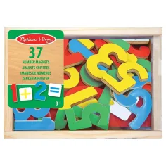 Juego de habilidades con números de madera magnéticos en caja de almacenamiento - Melissa & Doug